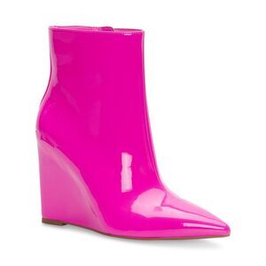 INC Womens Pink Comfort Hidden Heel Azah Pointed Toe Wedge Zip-Up Booties 5 M